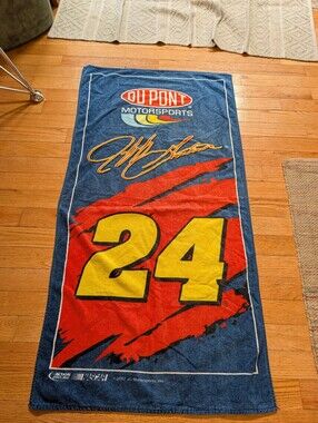 Vintage Y2K 2000s NASCAR Jeff Gordon #24 Beach Towel Car Racing Motorsports Vtg